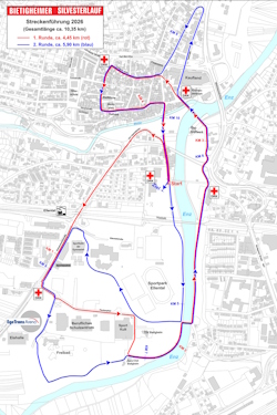Laufstrecke 2026 Bietigheimer Silvesterlauf Strecke Bietigheimer Silvesterlauf 2026